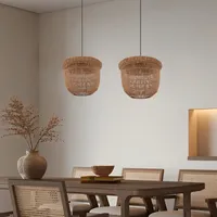 Basket Pendant Light with Adjustable Cord - Paper Rope alternate view