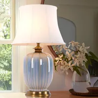Brushed Glaze Ceramic Table Lamp - Blue, Ceramic alternate view