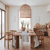 Cella Cage Shape Pendant Light - Natural, Rattan alternate view