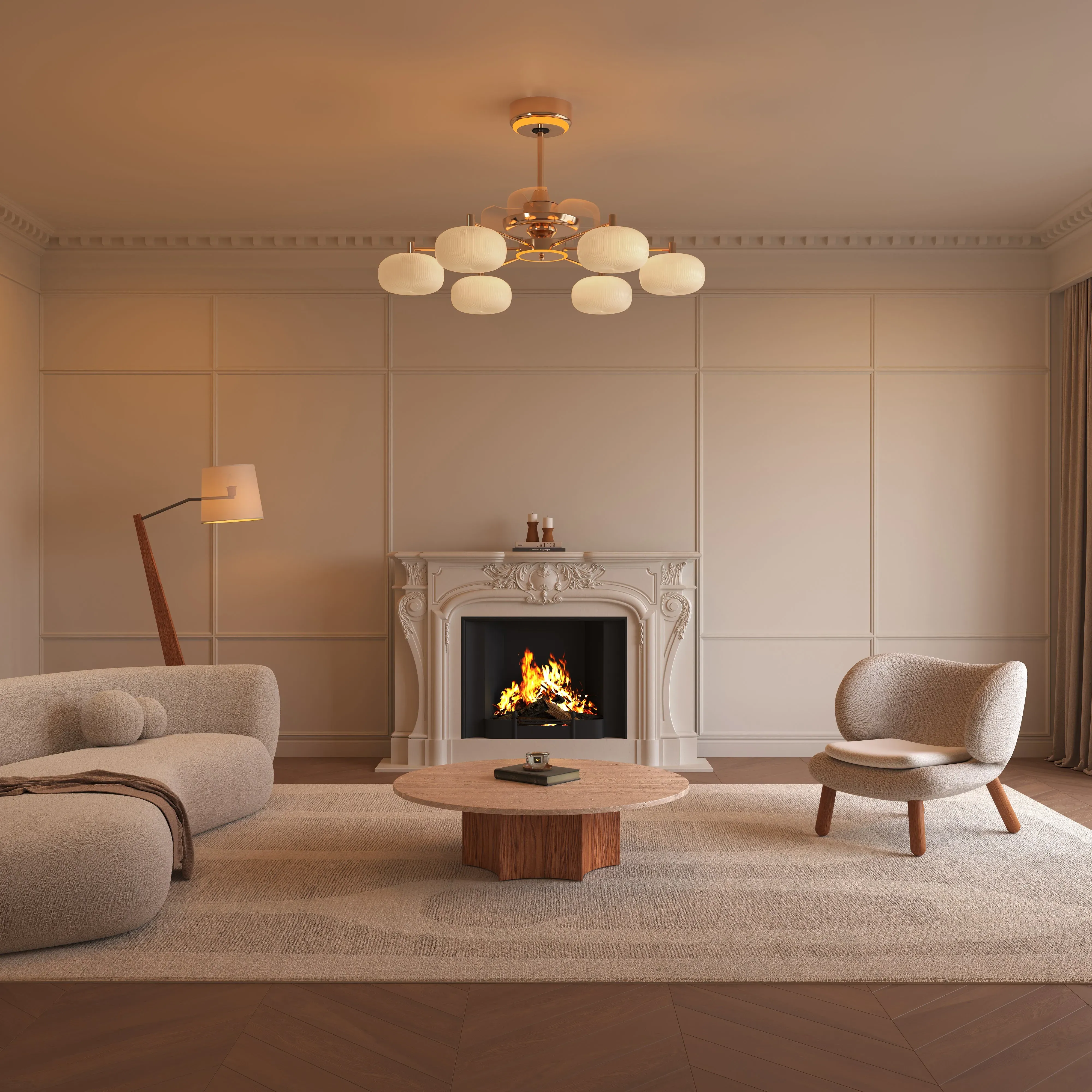 Ceiling Fan Light with Remote - White, Acrylic