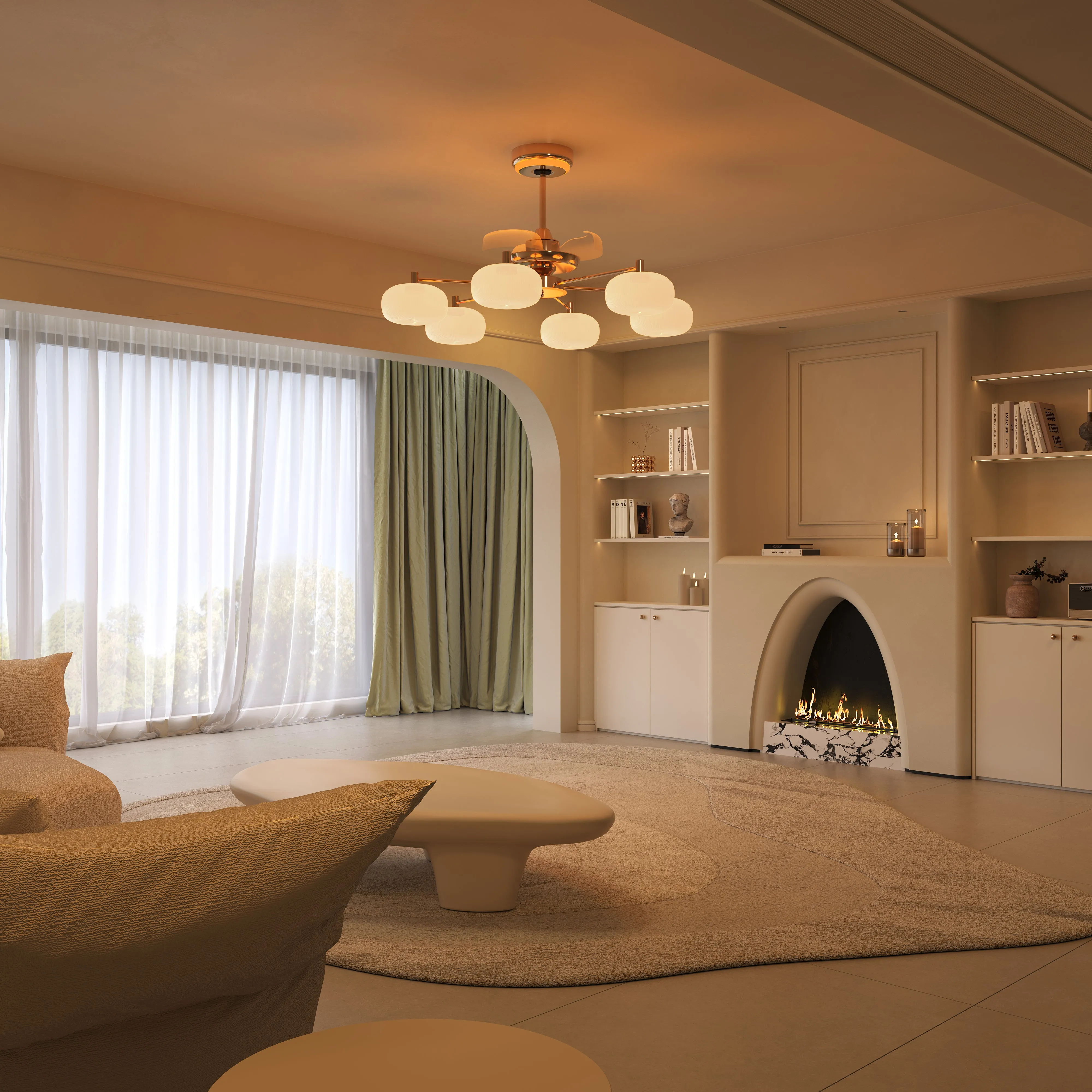 Ceiling Fan Light with Remote - White, Acrylic