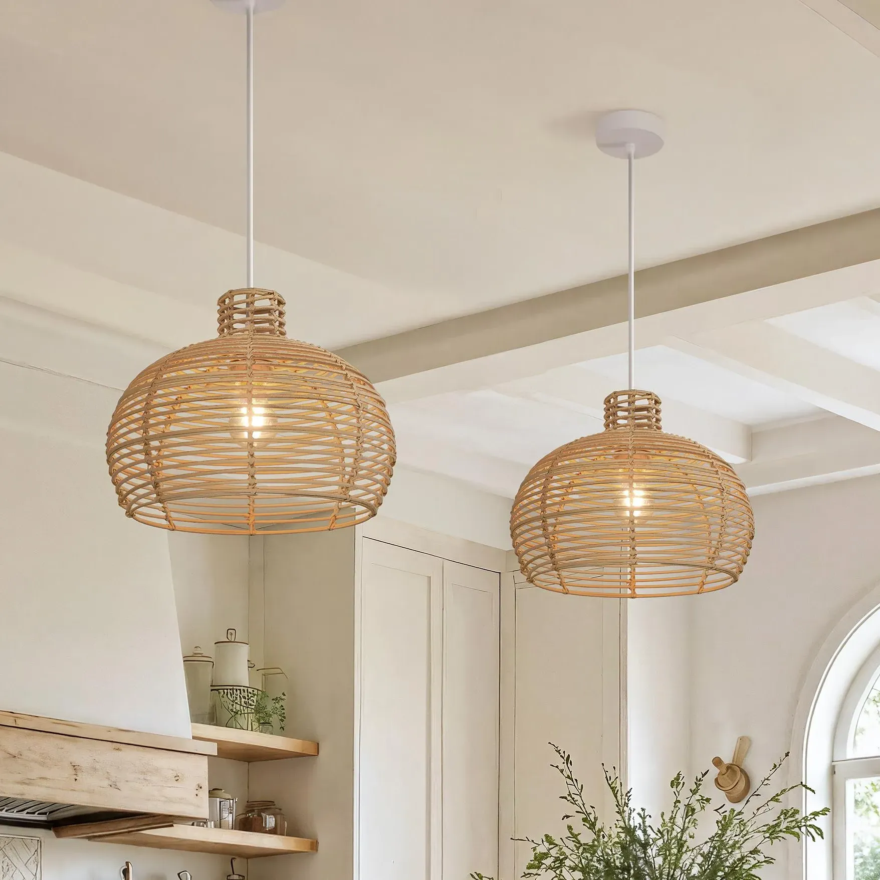 Cella Open Weave Rattan Pendant Light - Natural product