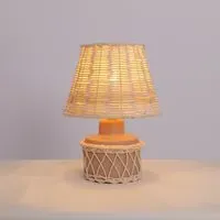Ceramic and Rattan Table Lamp - Blush Pink alternate view