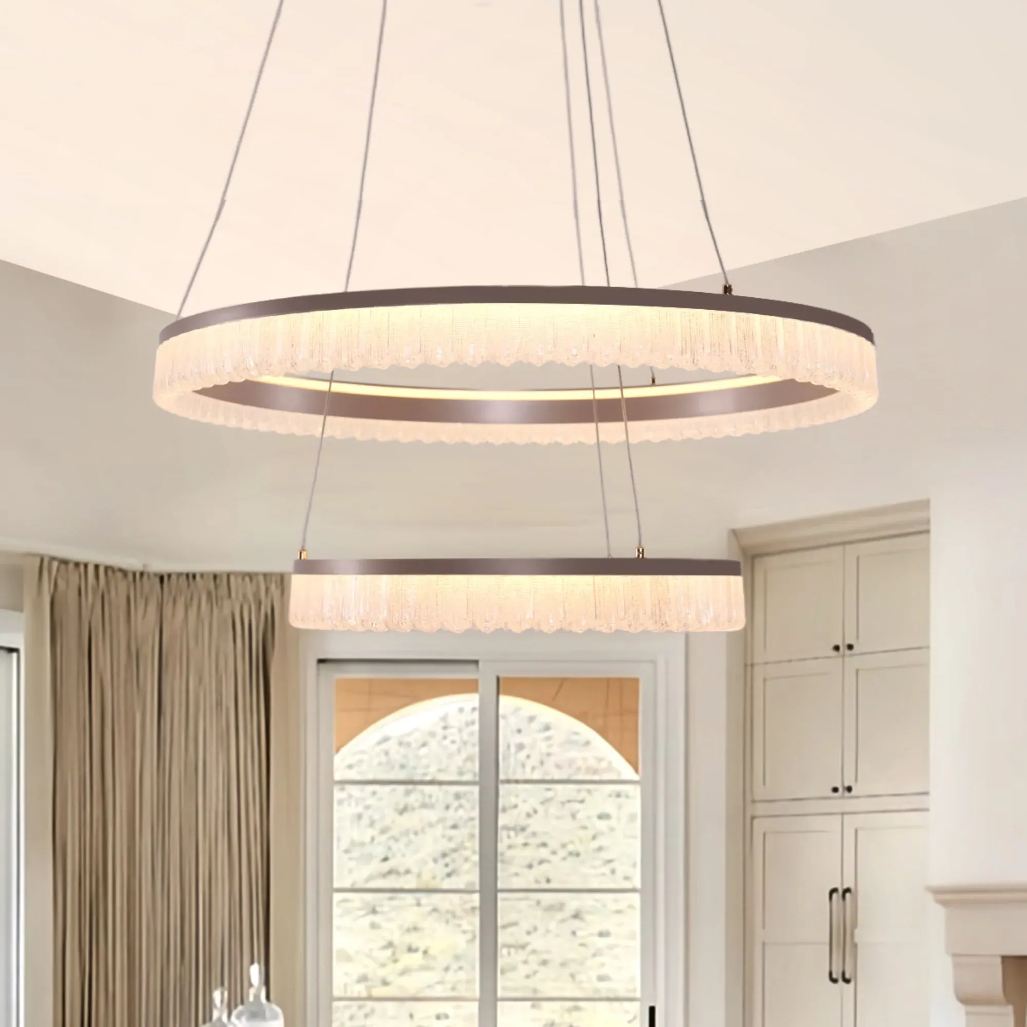 Circular Pendant Light with Dimming - Aluminum
