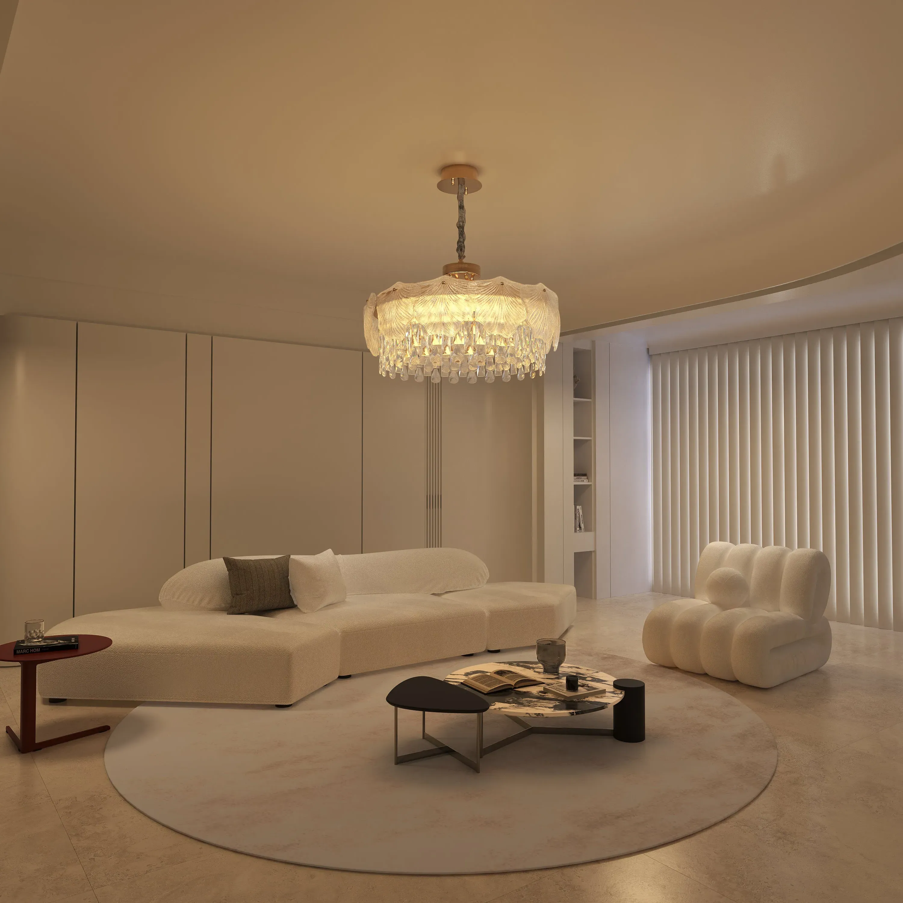 Crystal Pendant Light with Dimmable - Gold, Metal