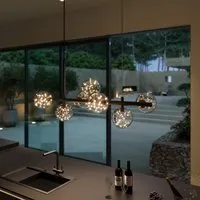Cumulus Linear Chandelier with LED Starry Effect - Black, Iron alternate view