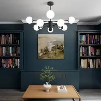 Cumulus Sputnik Chandelier with LED - Black, Iron and Glass alternate view
