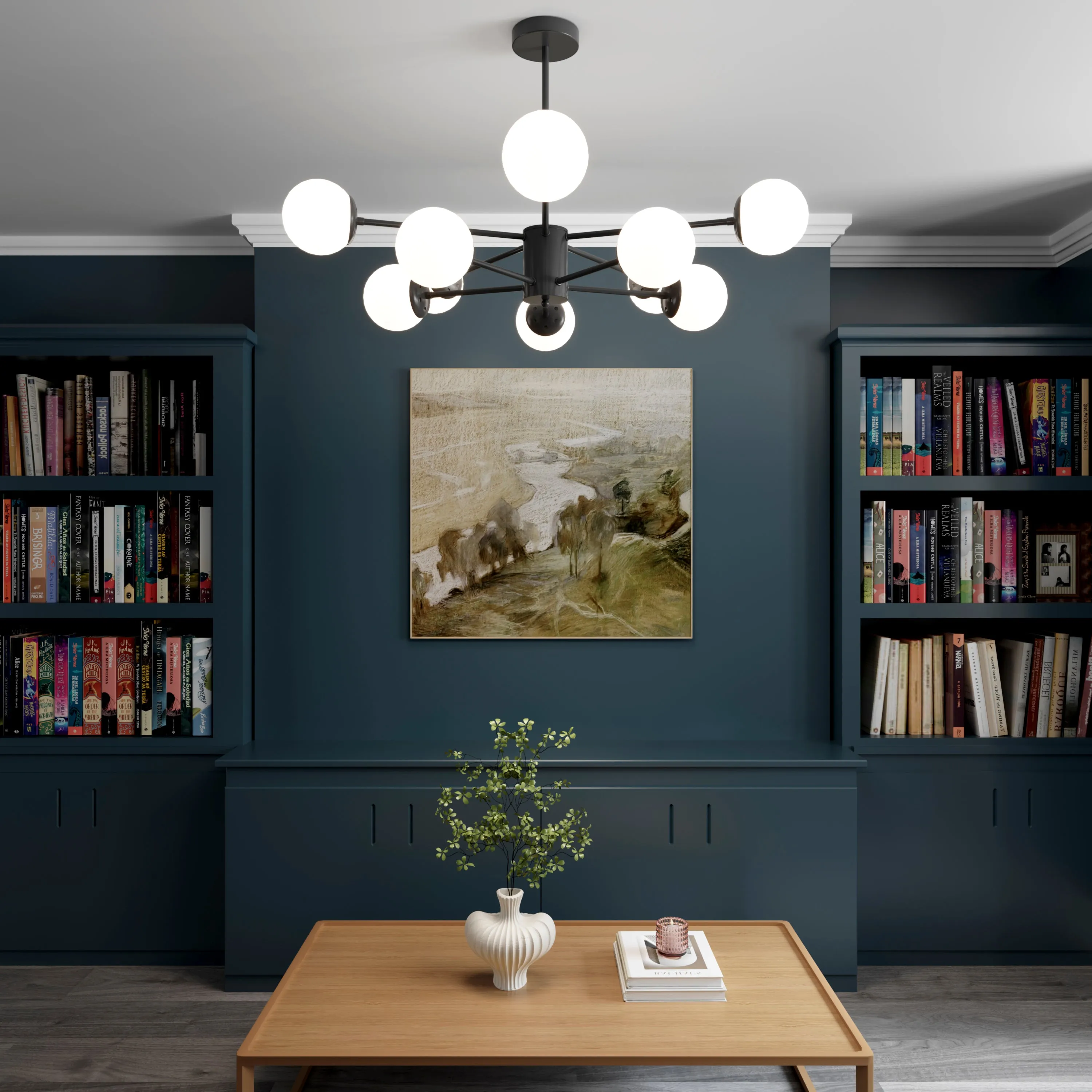 Cumulus Sputnik Chandelier with LED - Black, Iron and Glass product
