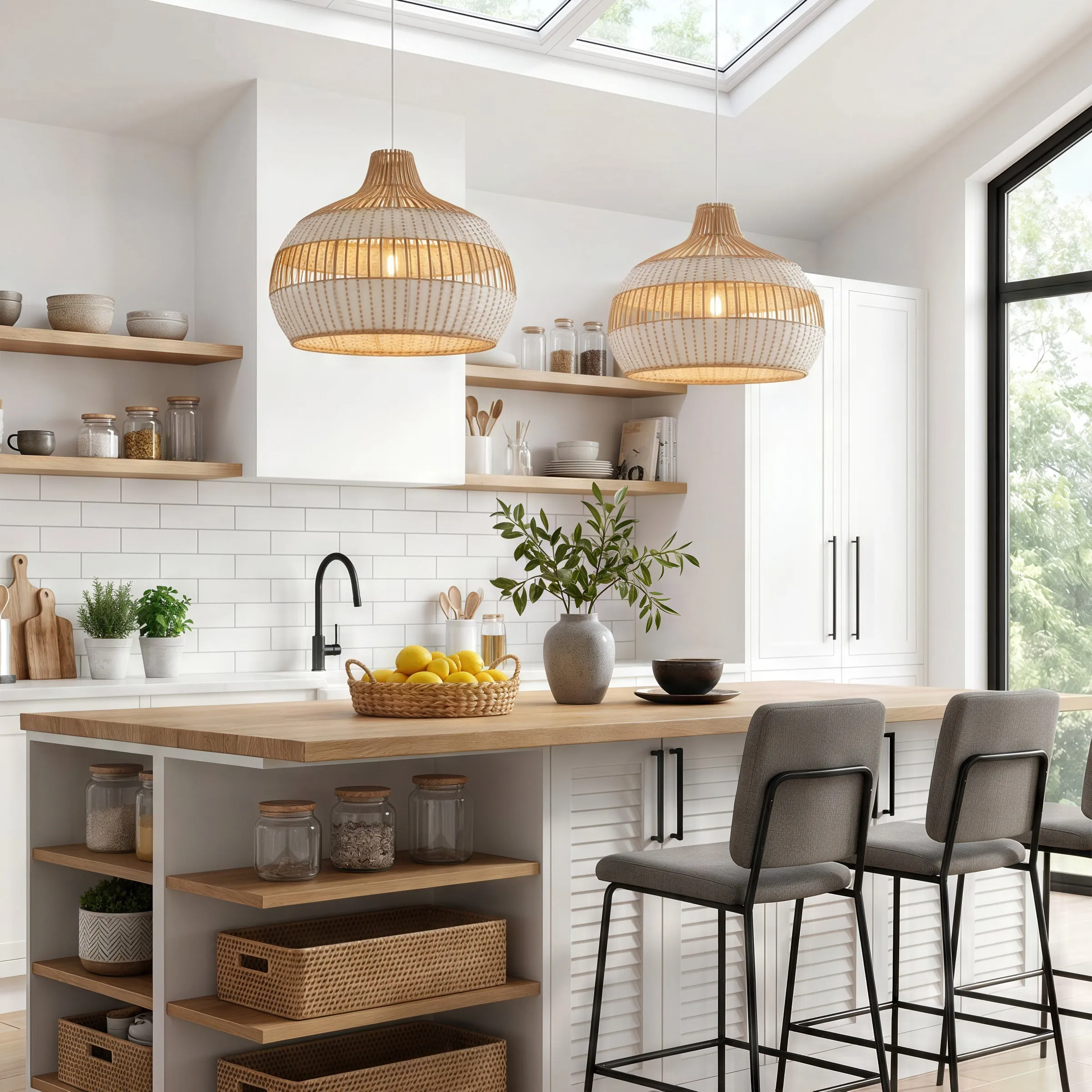 Dewlight Handwoven Rattan Pendant Light - Natural White product