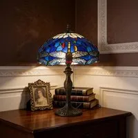 Dragonfly Series Tiffany Table Lamp - Stained Glass alternate view