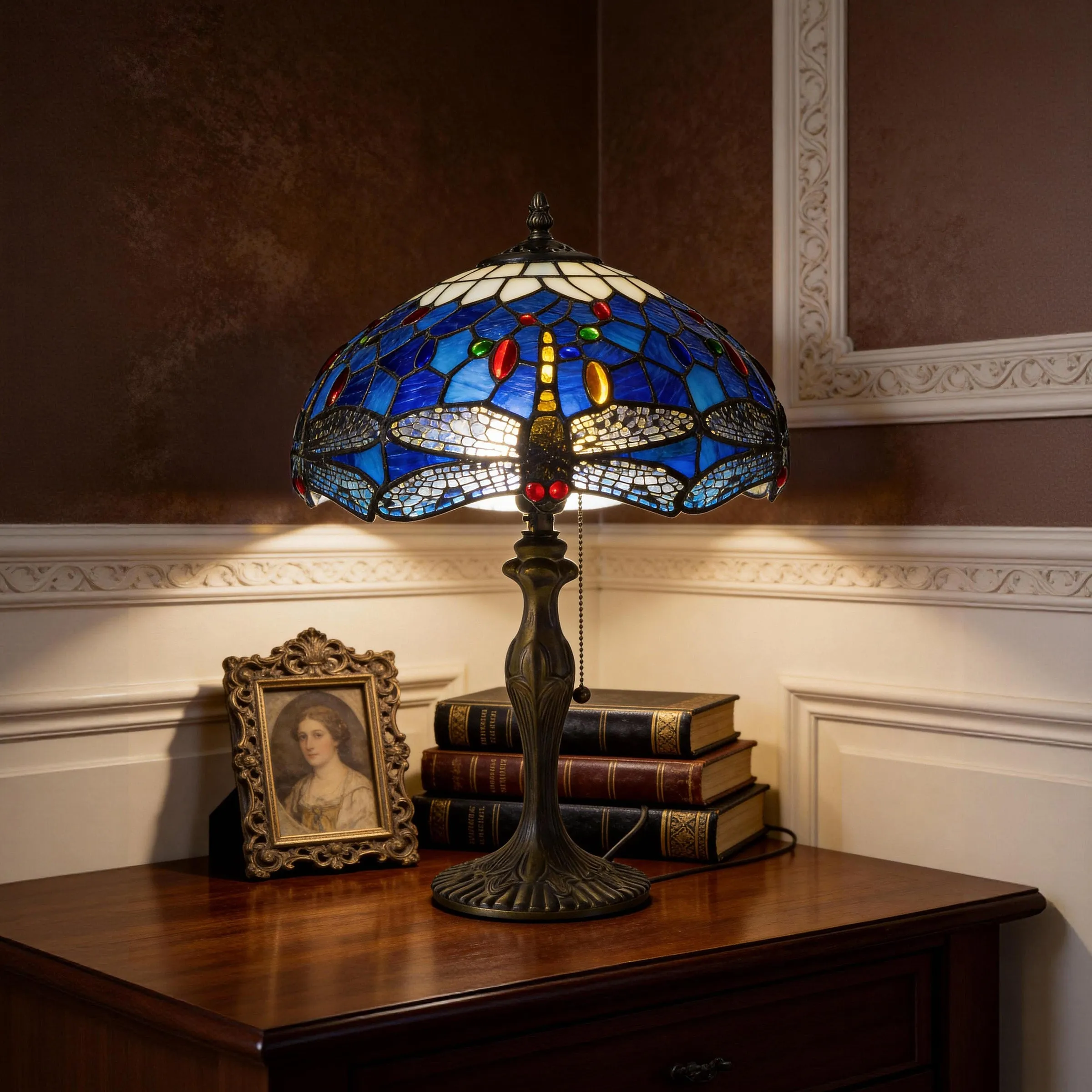 Dragonfly Series Tiffany Table Lamp - Stained Glass product