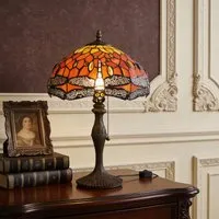 Dragonfly Series Tiffany Table Lamp - Stained Glass alternate view