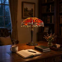 Dragonfly Series Tiffany Table Lamp - Stained Glass alternate view