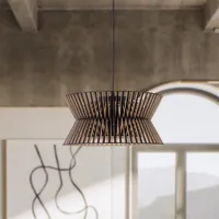 Drum Pendant Light with LED - Wood alternate view