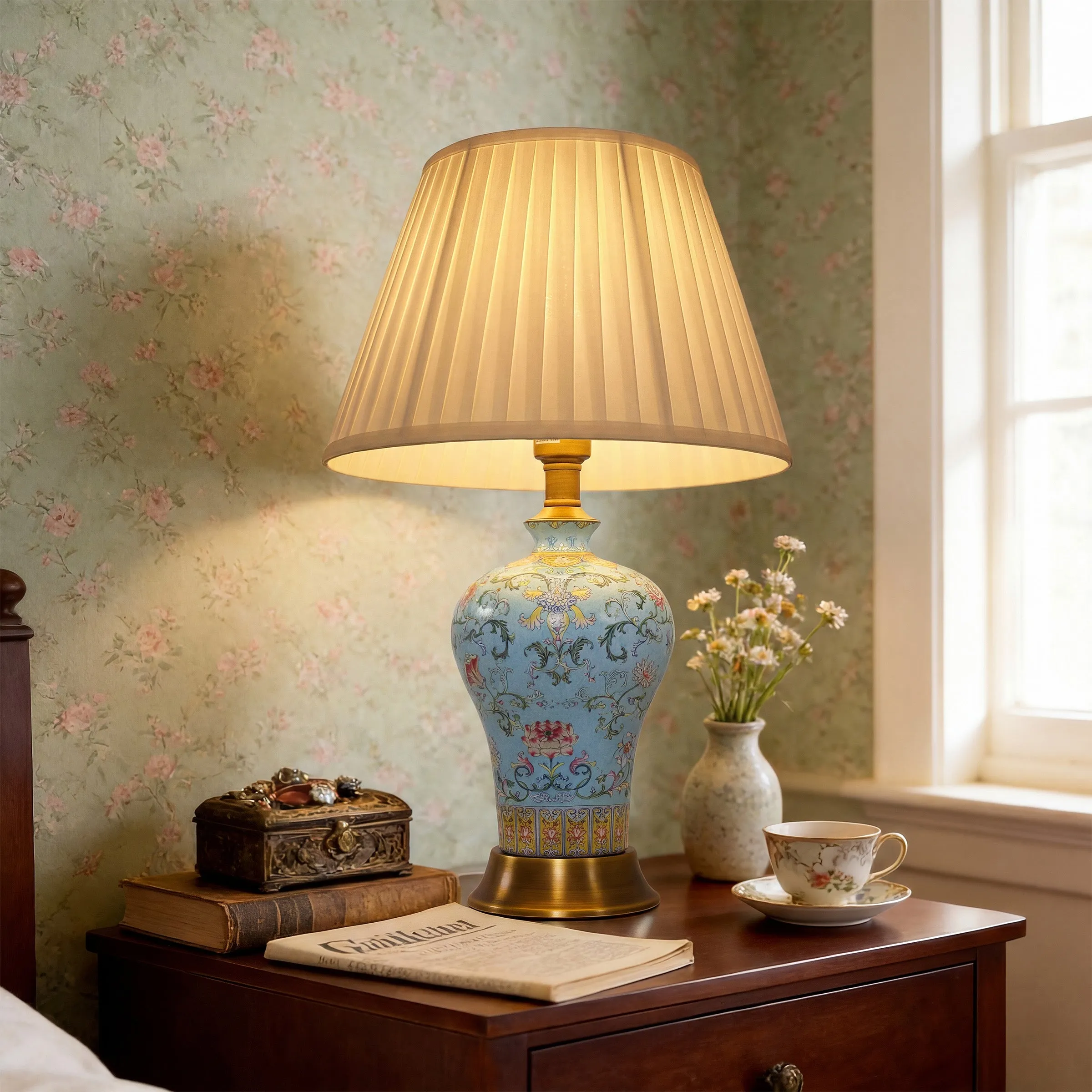Falangcai Enamel Ceramic Table Lamp - Ceramic, Brass product