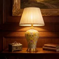 Falangcai Handcrafted Enamel Ceramic Table Lamp - Ceramic, Fabric alternate view