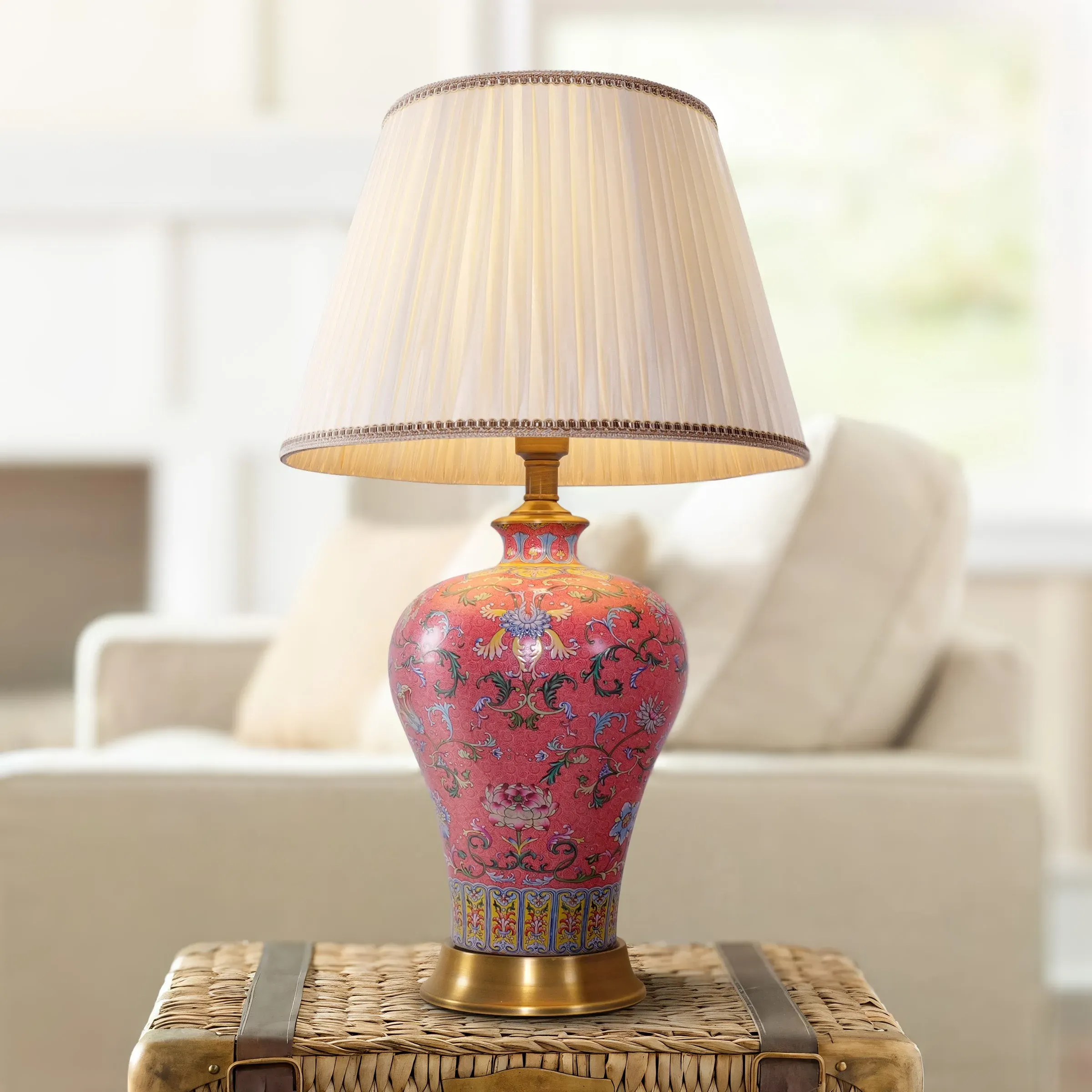 Falangcai Handcrafted Enamel Ceramic Table Lamp - Multicolour product