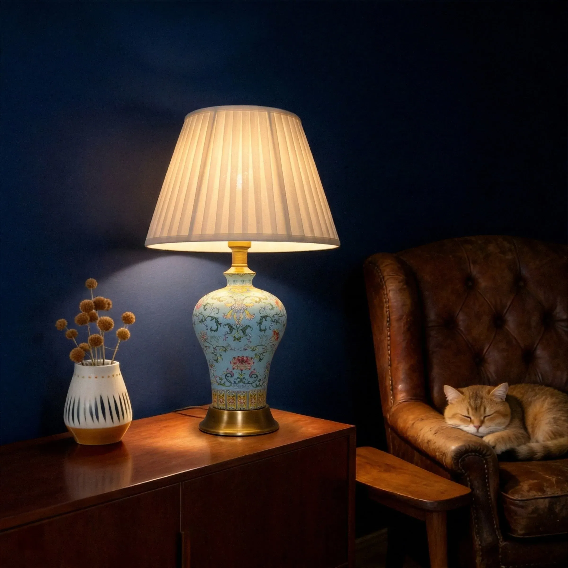Falangcai Handcrafted Enamel Ceramic Table Lamp - Multicolour product