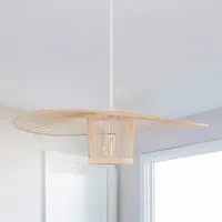 Fan-Shape Bamboo Pendant Light - Natural, Bamboo alternate view