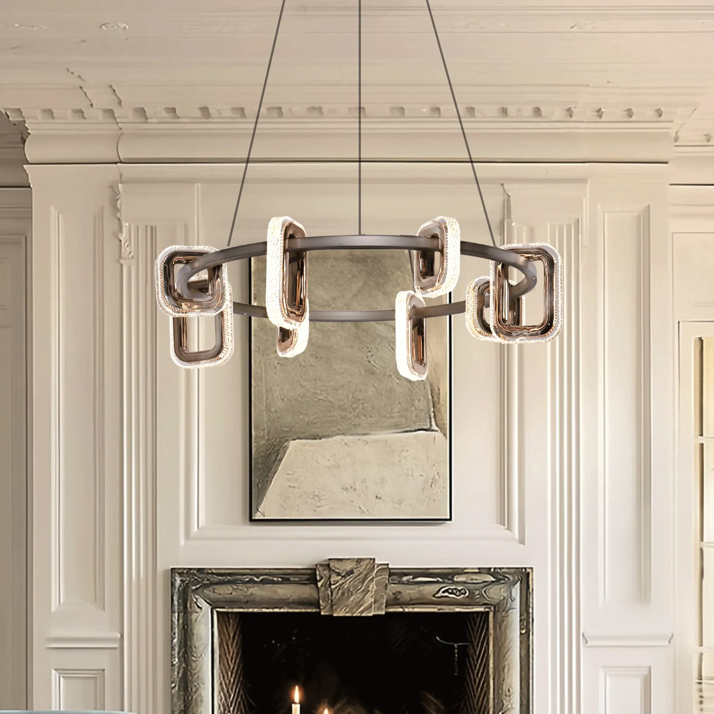 Geometric LED Pendant Light - Gold, Aluminum