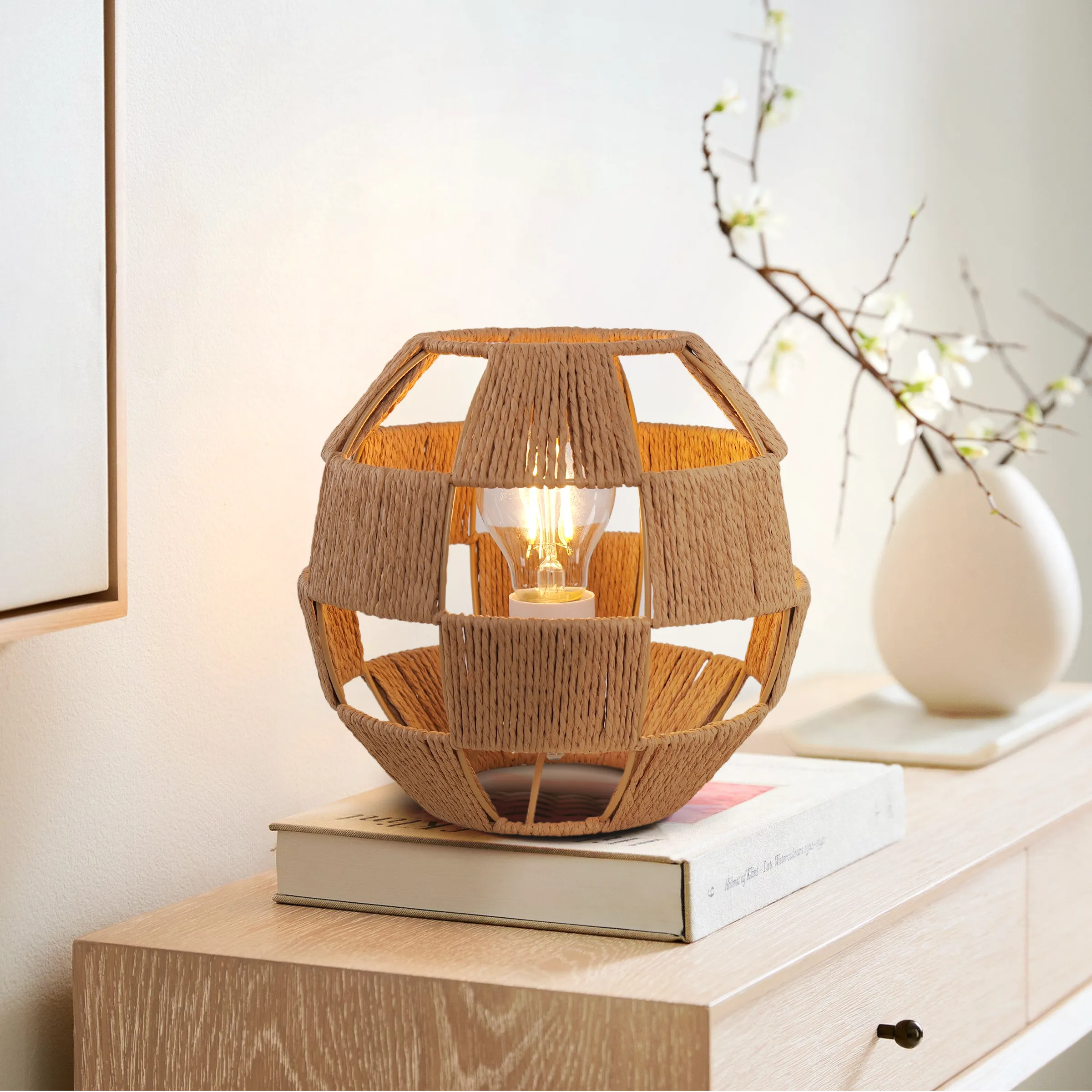 Globe Table Lamp Handwoven - Natural, Jute image