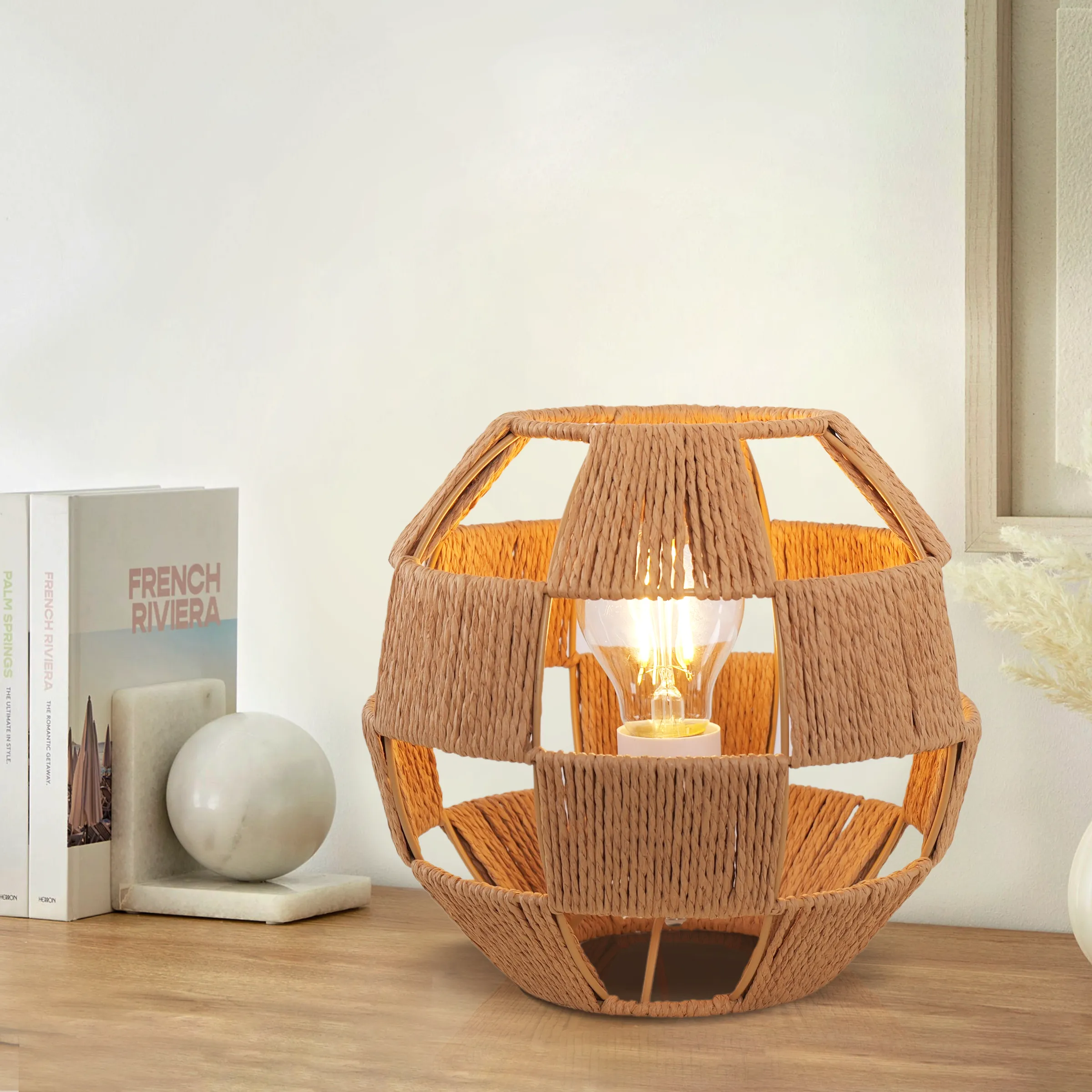 Globe Table Lamp Handwoven - Natural, Jute