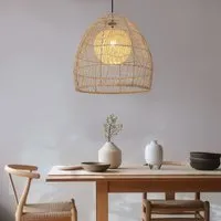 Handwoven Rattan Pendant Light - Natural Rattan alternate view