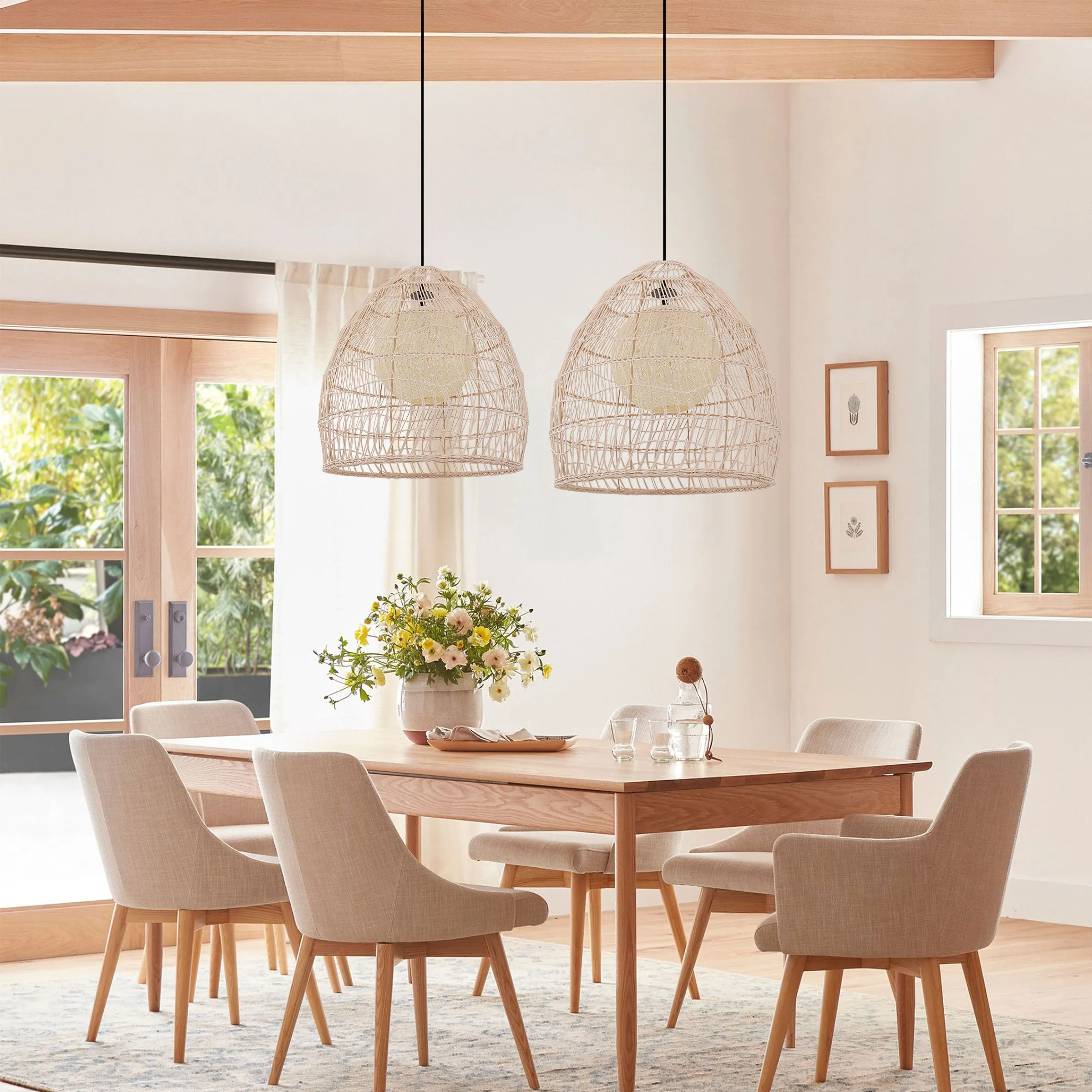 Handcrafted Pendant Light - Natural, Rattan