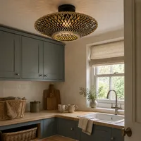 Handwoven LED Ceiling Light - Bamboo alternate view