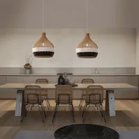Dewlight Rattan Pendant Light - Black, White & Natural alternate view