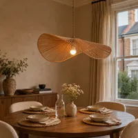 Handwoven Pendant Light - Brown, Hemp Rope alternate view