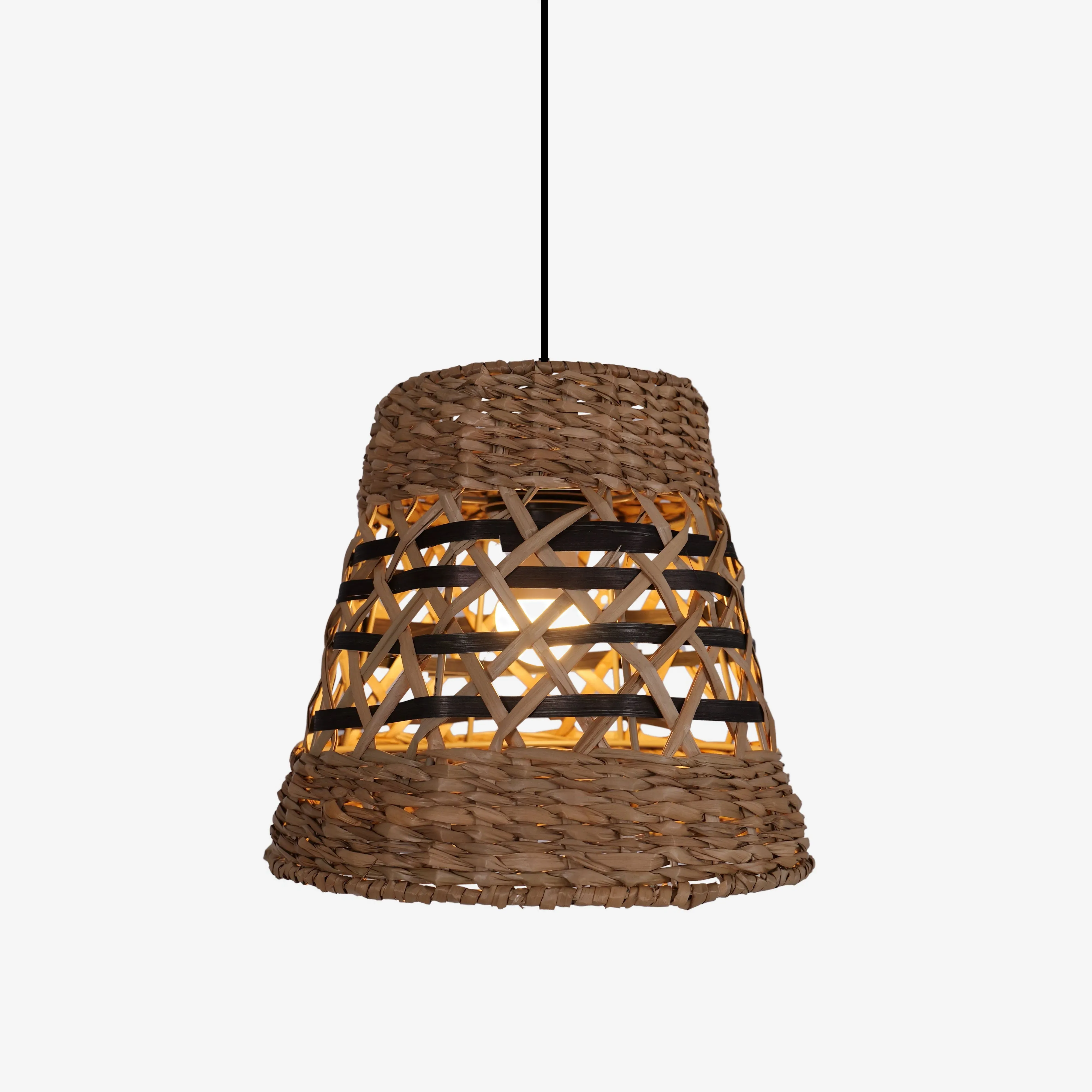Handwoven Pendant Light - Brown, Paper Rope