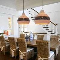 Dewlight Handwoven Pendant Lamp - Black, Rattan alternate view