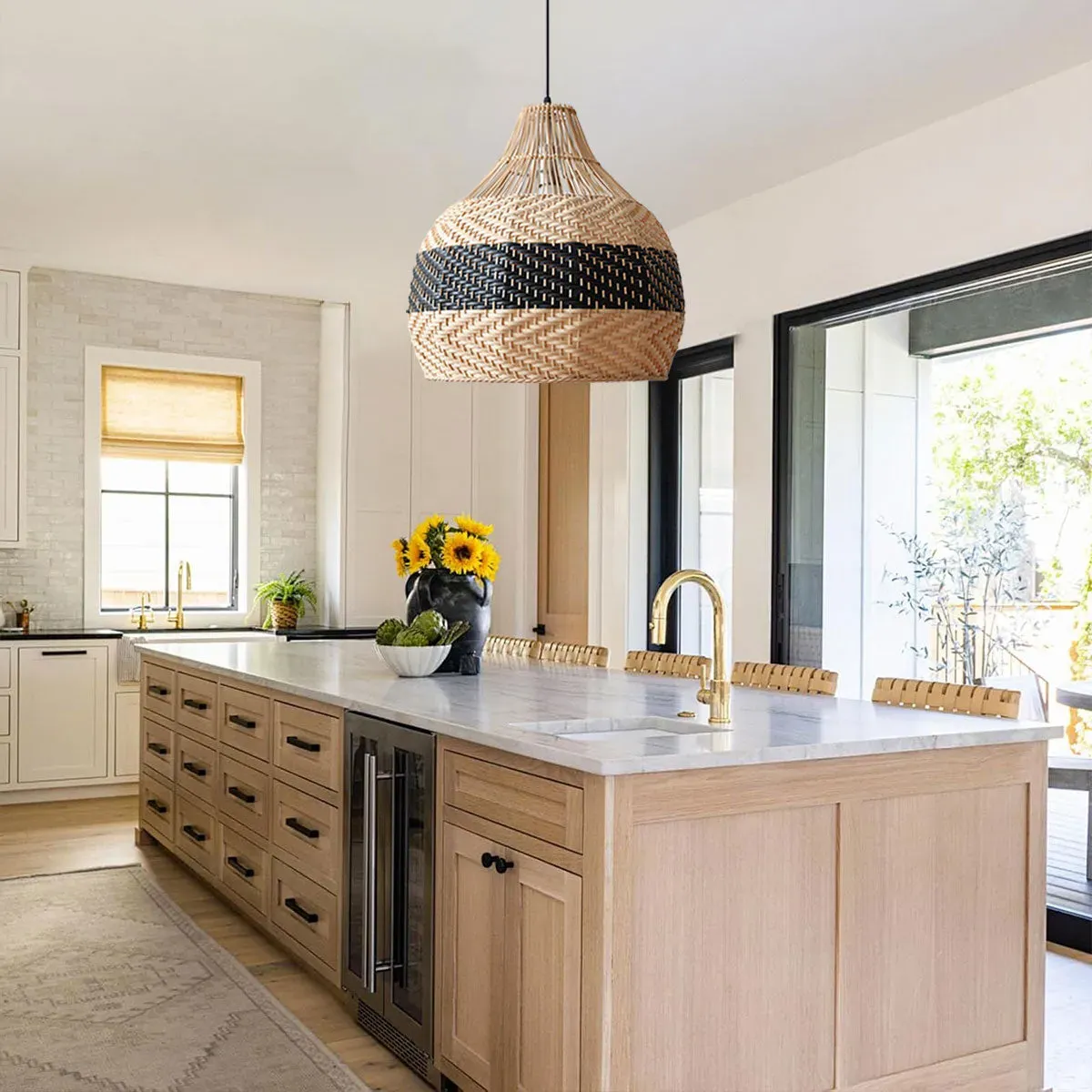 Handwoven Pendant Light - Dual-Tone, Rattan image