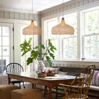 Handwoven Pendant Light - Natural, Bamboo alternate view