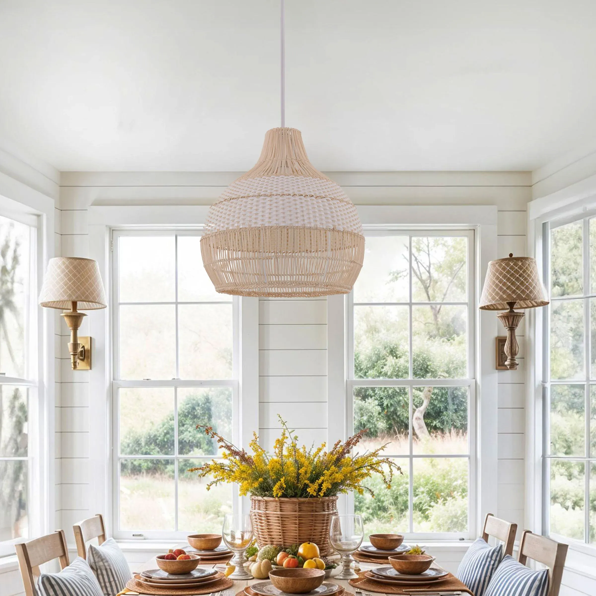 Handwoven Pendant Light - Natural, Rattan