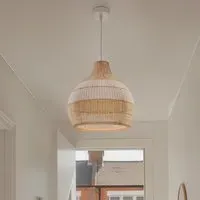 Dewlight Handwoven Pendant Light - White, Rattan alternate view