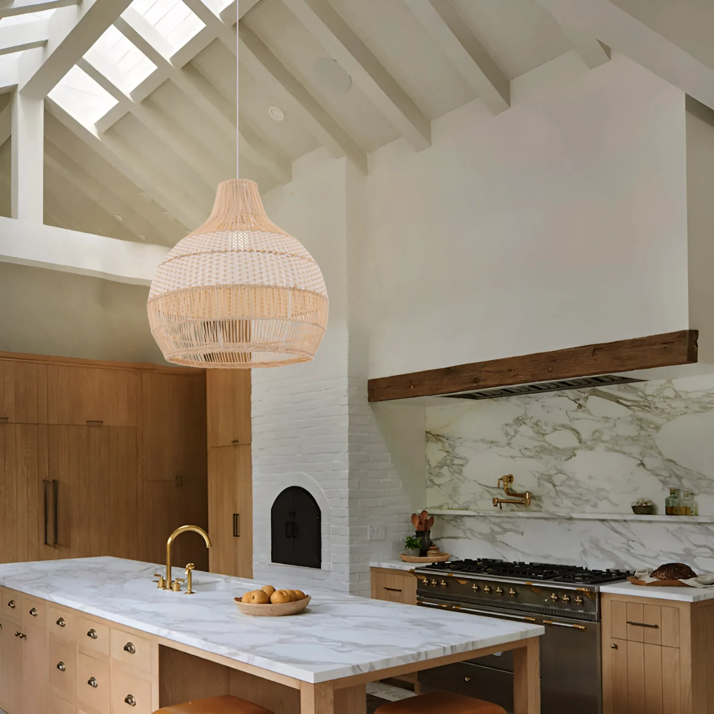 Handwoven Pendant Light - Natural, Rattan