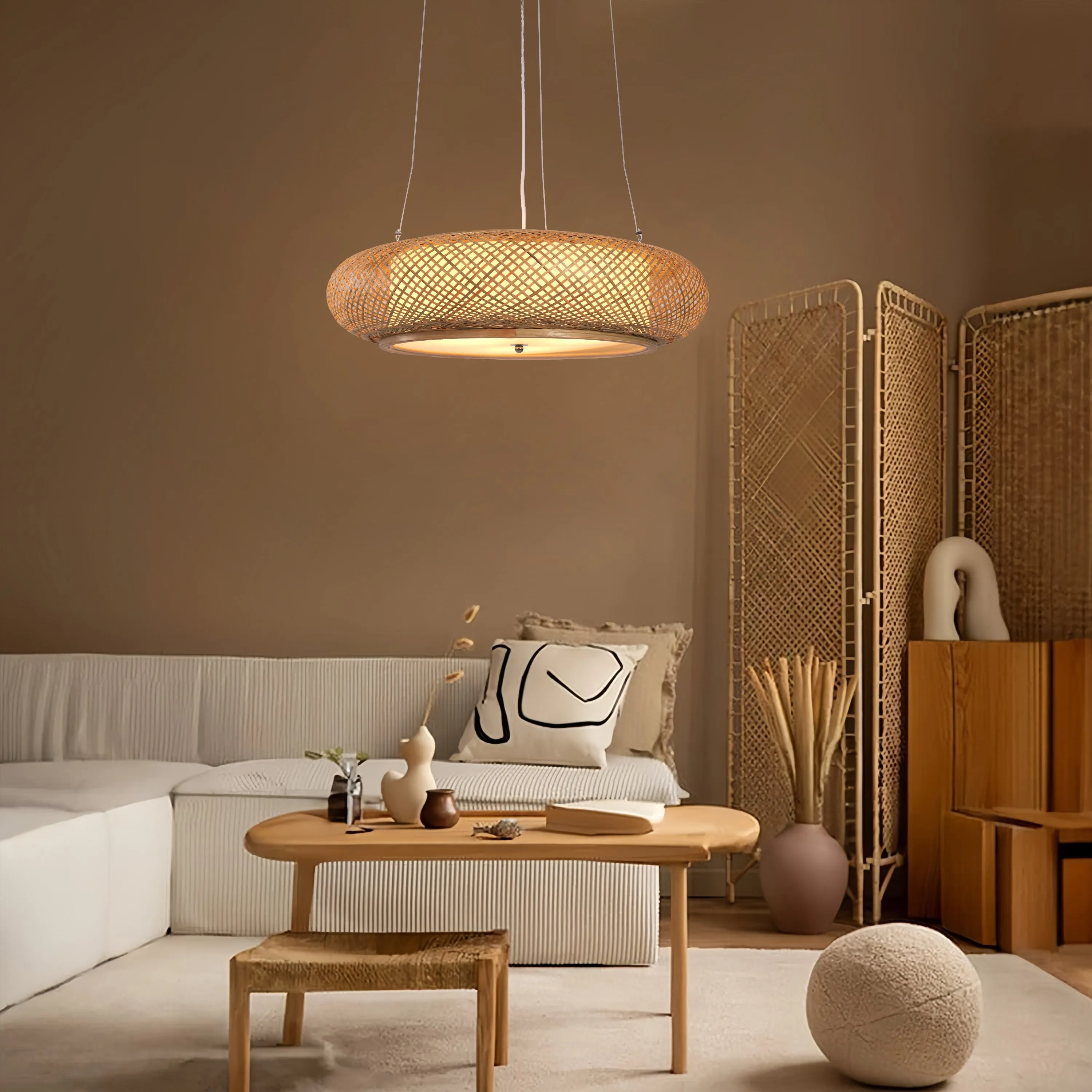 Handwoven Pendant Light - Natural, Rattan image