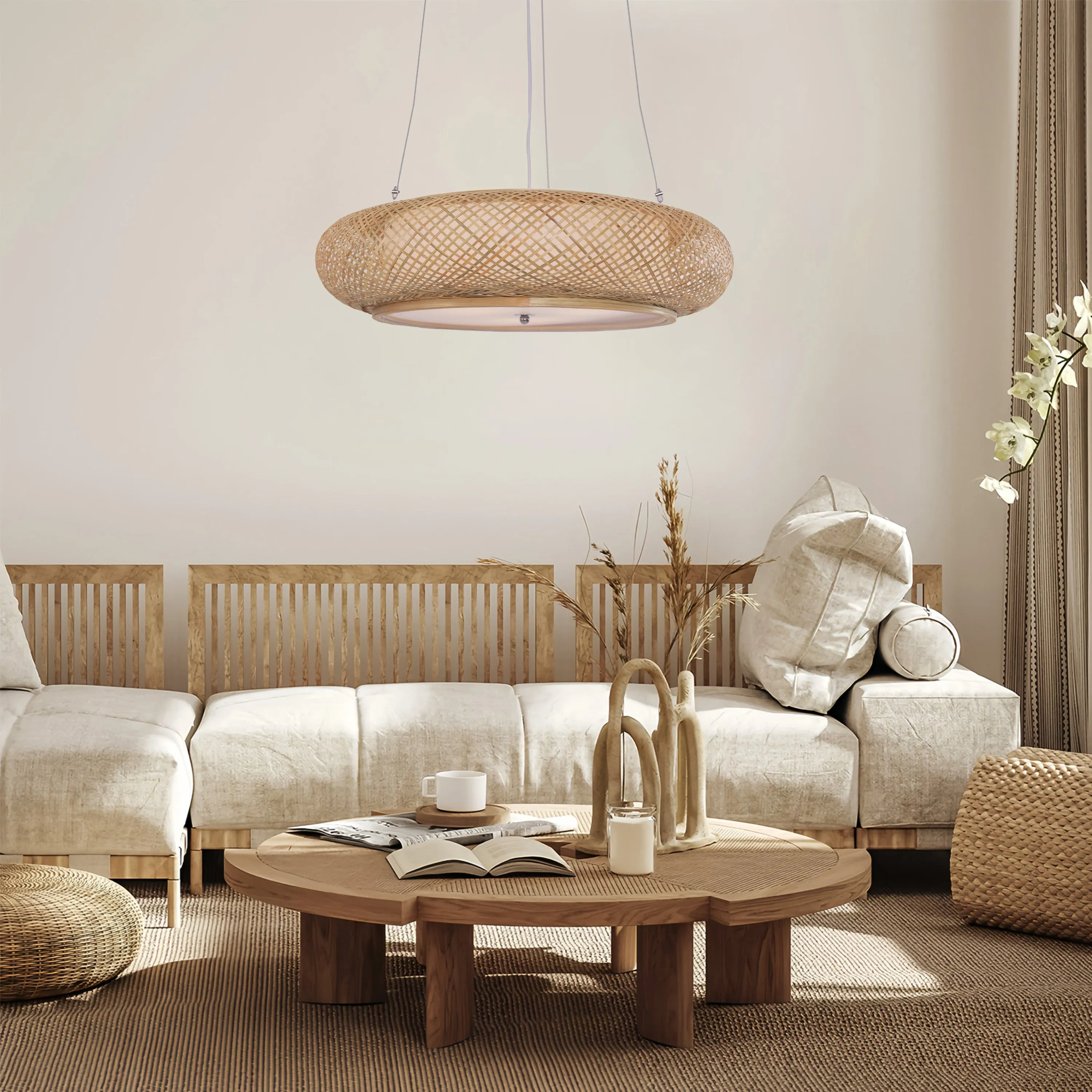 Handwoven Pendant Light - Natural, Rattan