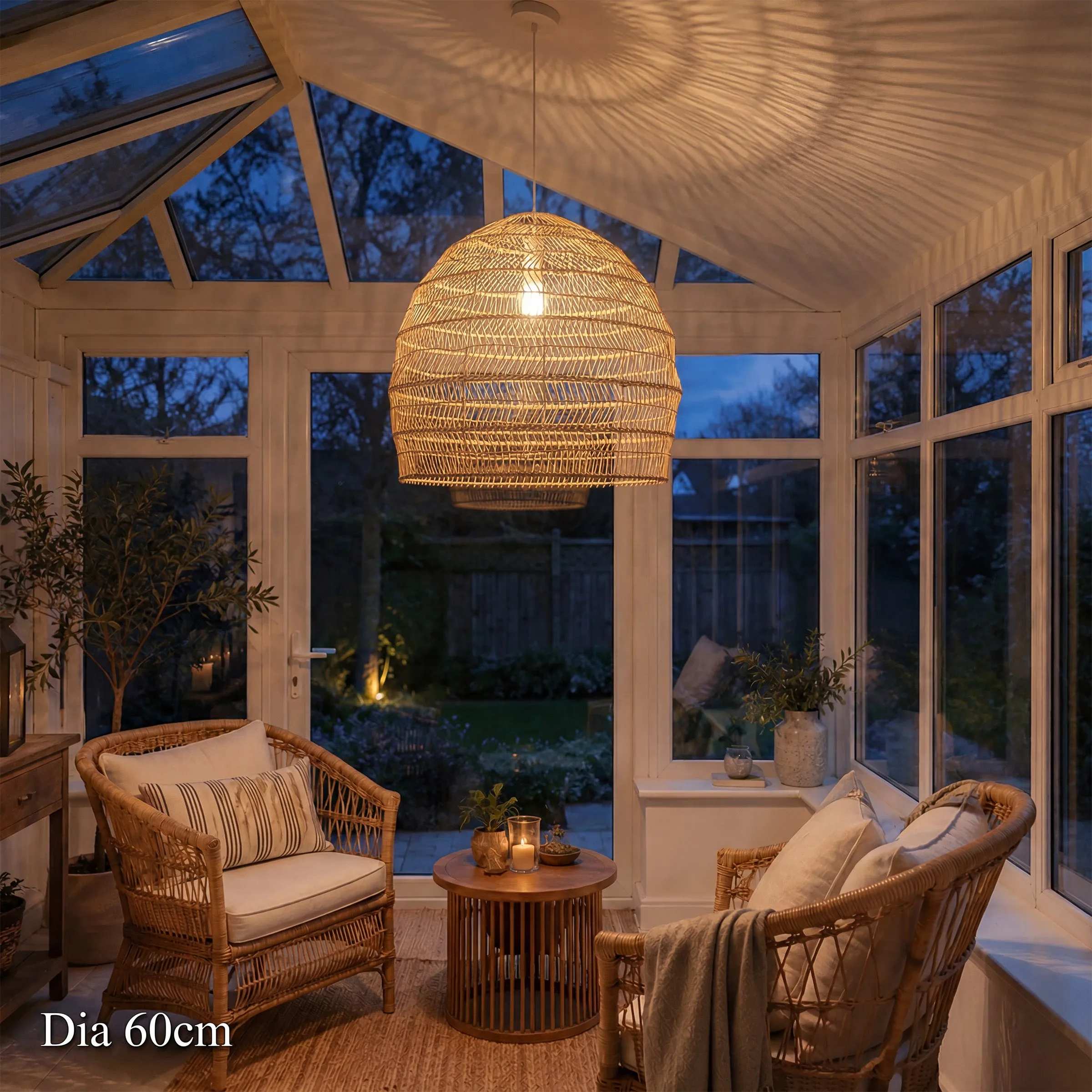 Handwoven Rattan Pendant Light - Natural product