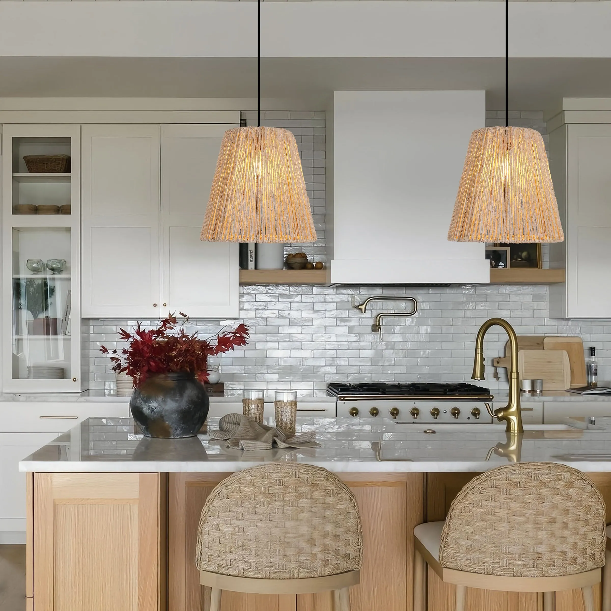 Hemp Rope Woven Pendant Light - Natural product