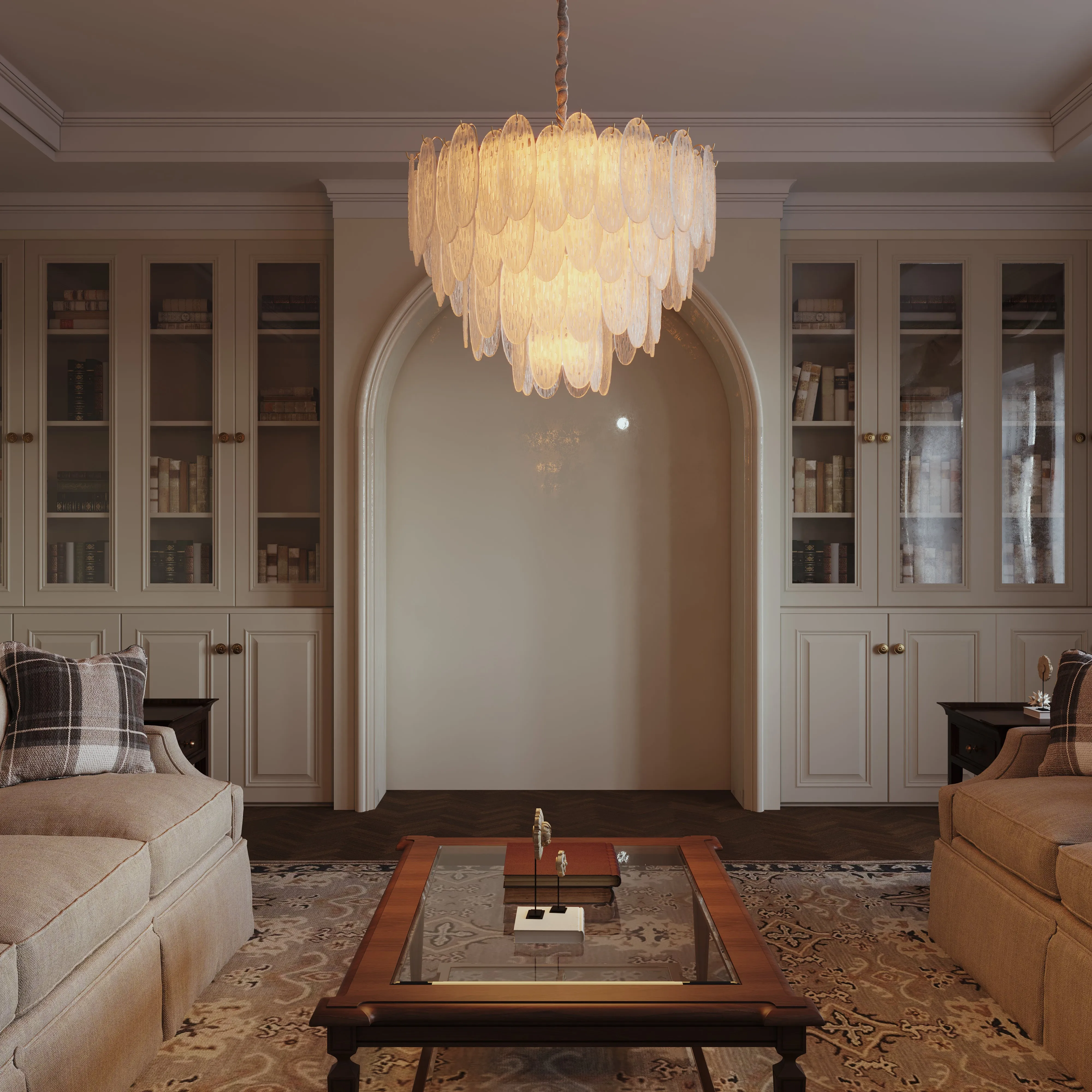 Layered Glass Pendant Light - Gold, Metal