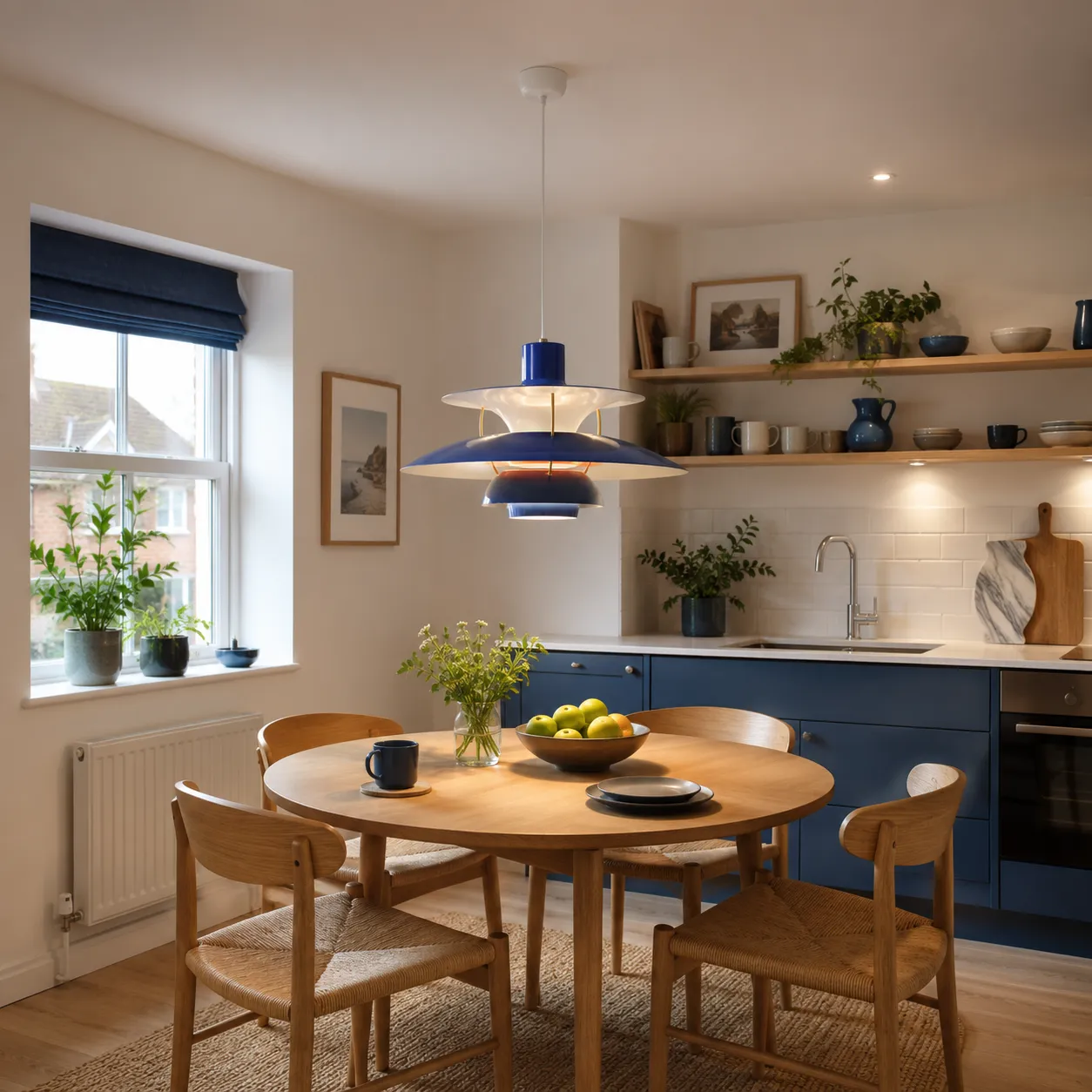 Layered Pendant Light Adjustable Drop - Blue, Aluminium product