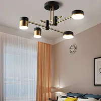 LED Flush Ceiling Light with 3 Colour Temperatures - Black & Gold, Metal alternate view