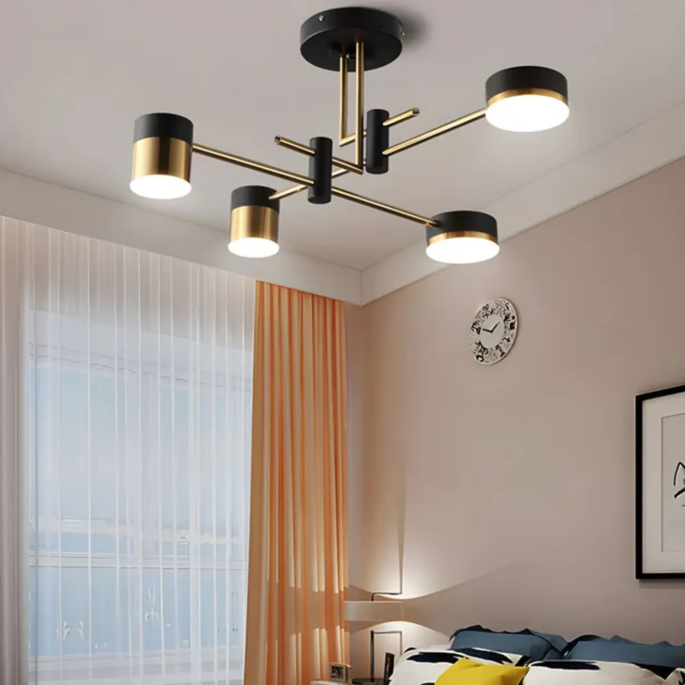 LED Ceiling Light with Dimming - Black, Metal image
