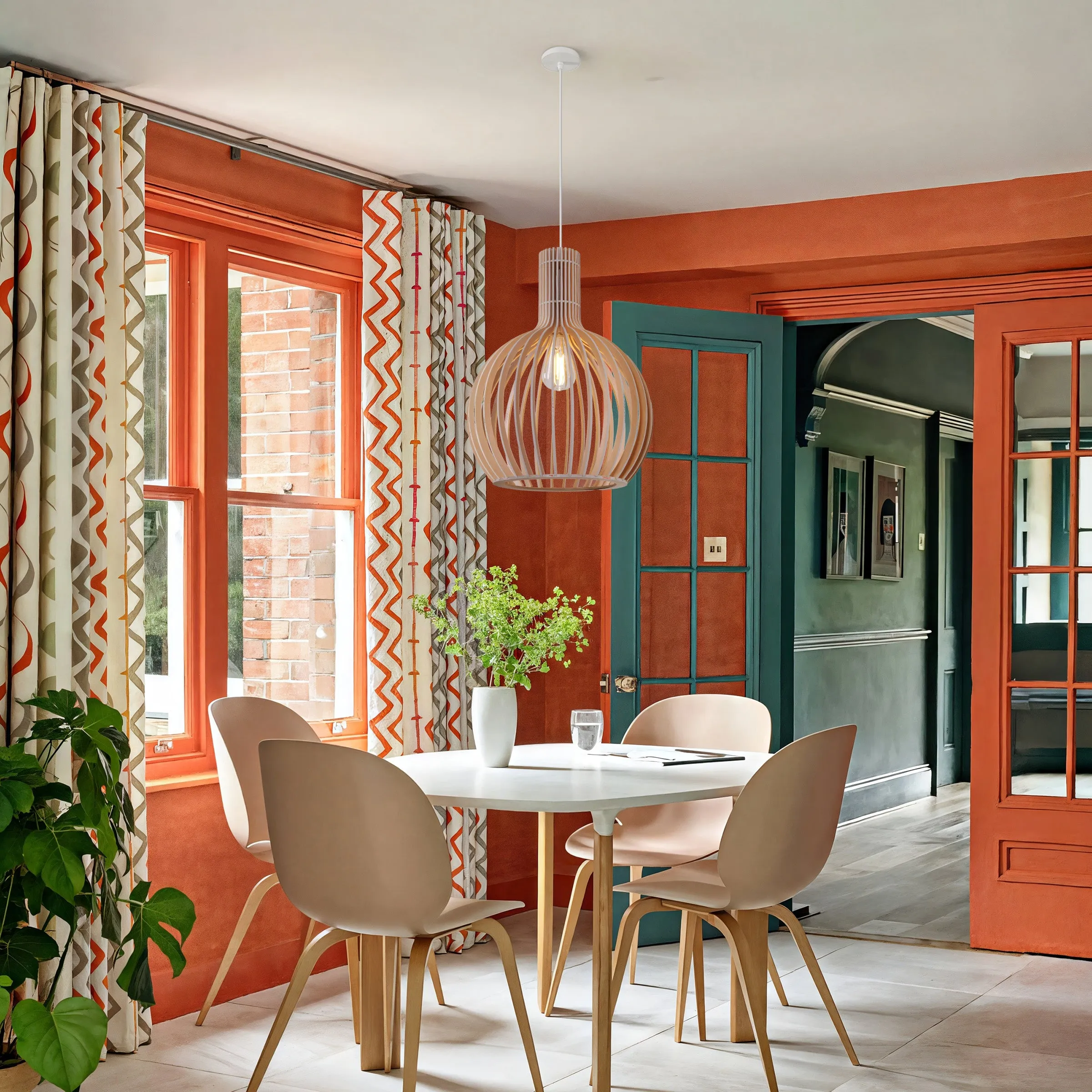 LED Pendant Light with Adjustable Cord - Wood