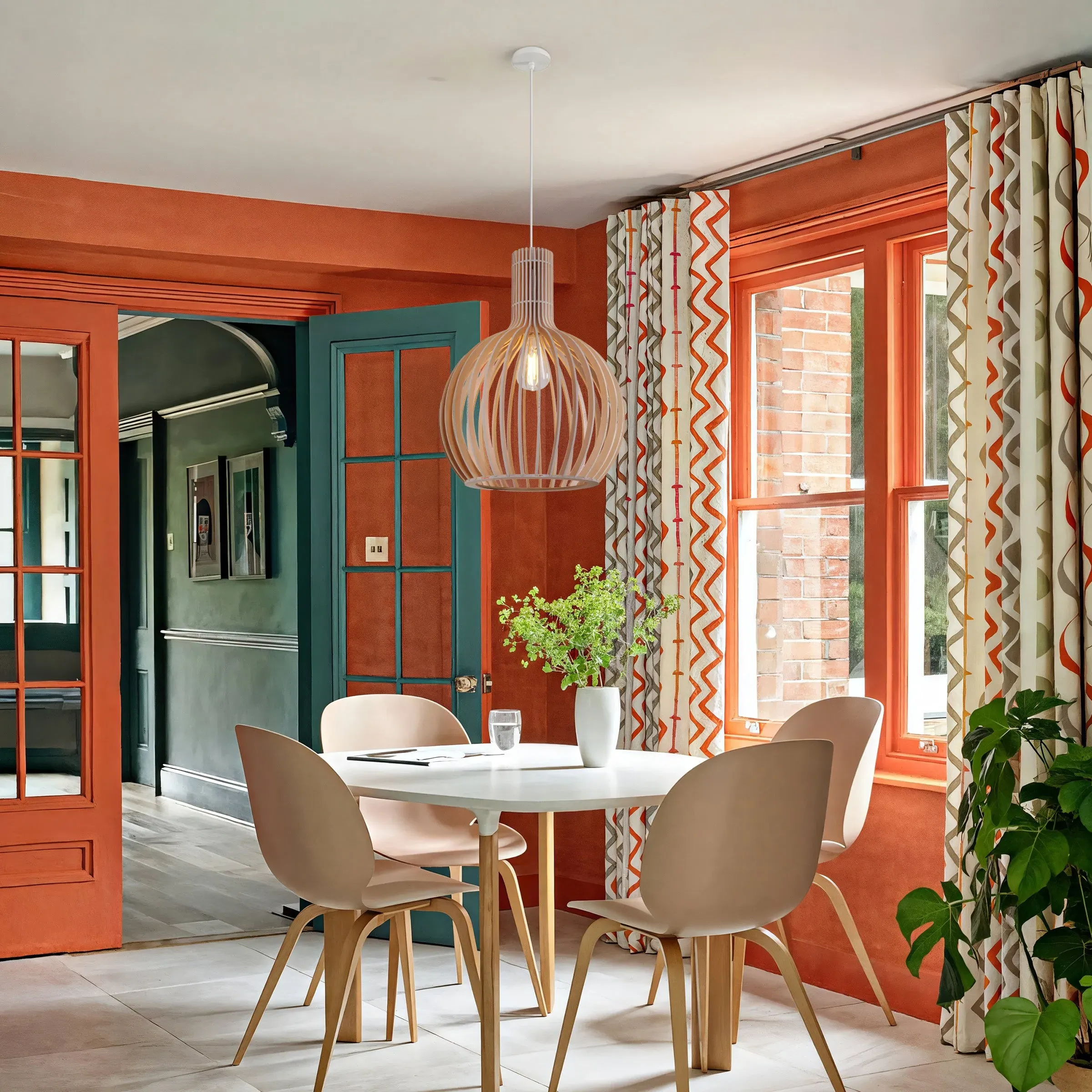 LED Pendant Light with Adjustable Cord - Wood