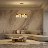 LED Pendant Light with Curves - Gold, Acrylic alternate view