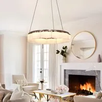 LED Pendant Light with Onyx Shade - Bronze, Glass alternate view